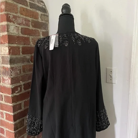 J.Crew, black dress embellished with beads on the collar and the cuffs size 12 - Picture 3 of 3